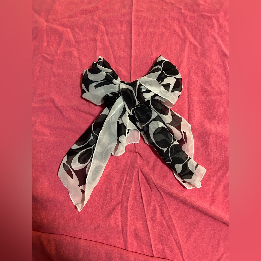 Coach Signature Print Silk Scarf - Picture 2 of 4